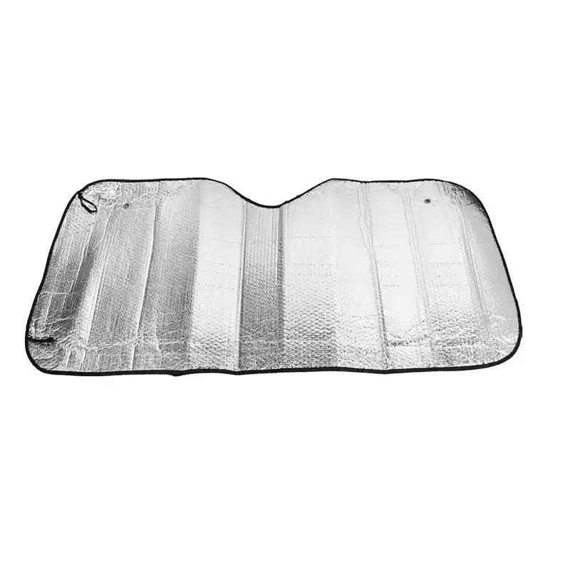 Unique Bargains Brim Aluminium Foil Exterior Car Front Window Sunshade Visor 50 x 24 Black 1 Pc