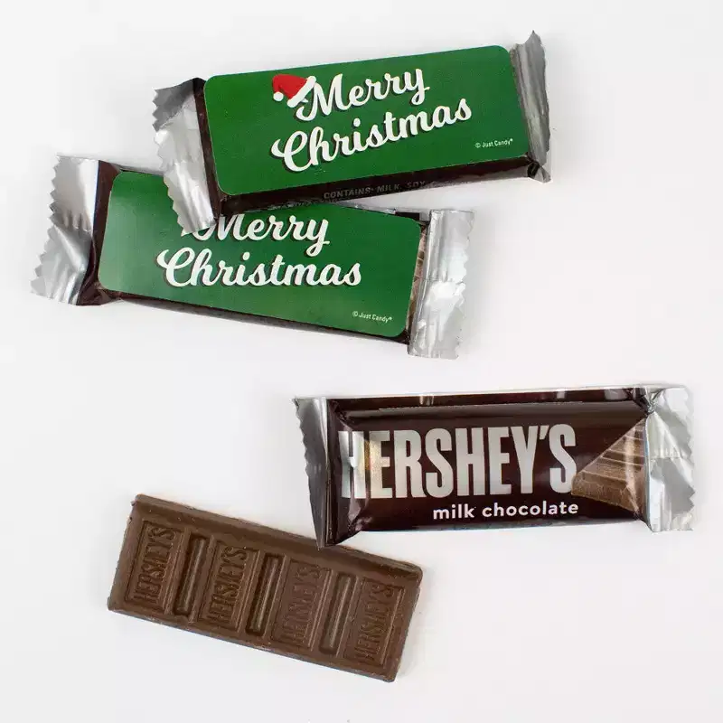 44 Pcs Bulk Christmas Candy Hershey's Snack Size Chocolate Bar Party Favors (19.8 oz, Approx. 44 Pcs) - Merry Christmas
