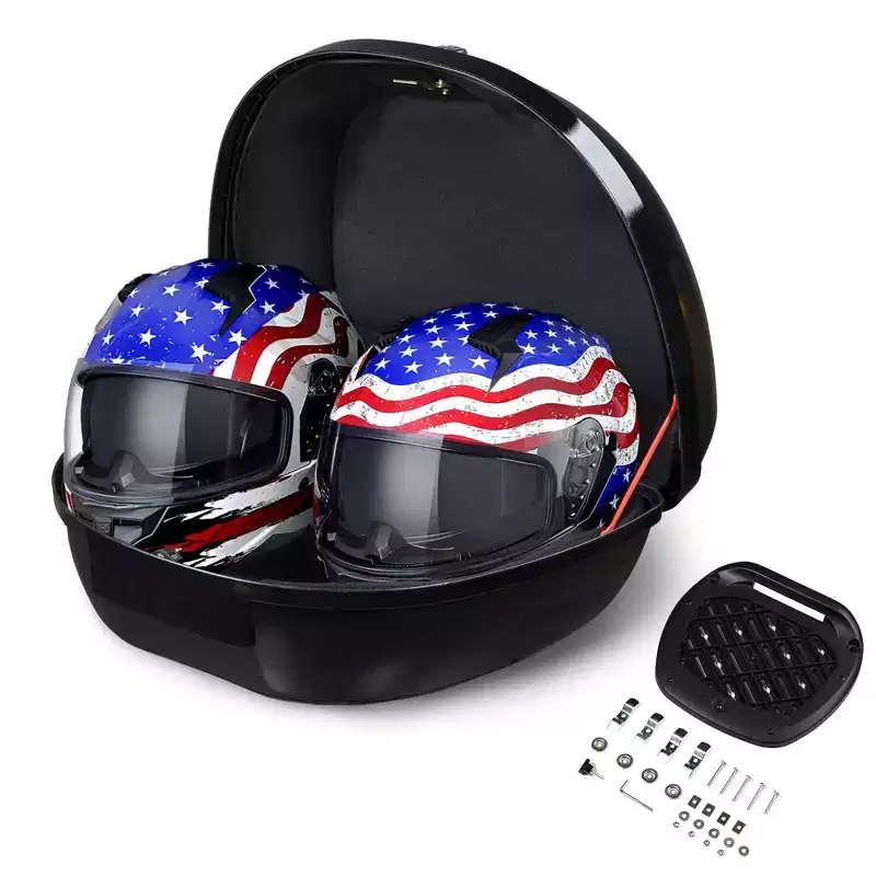 Yescom 50L Universal Motorcycle Tour Tail Box Scooter Trunk Storage w/ Lock Case