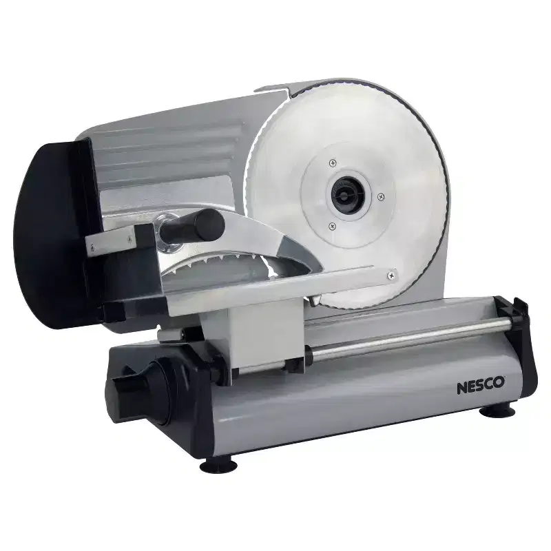 NESCO 8.6" Food Slicer: Stainless Steel Electric Kitchen Slicer, 180W, Blade Guard, Silver