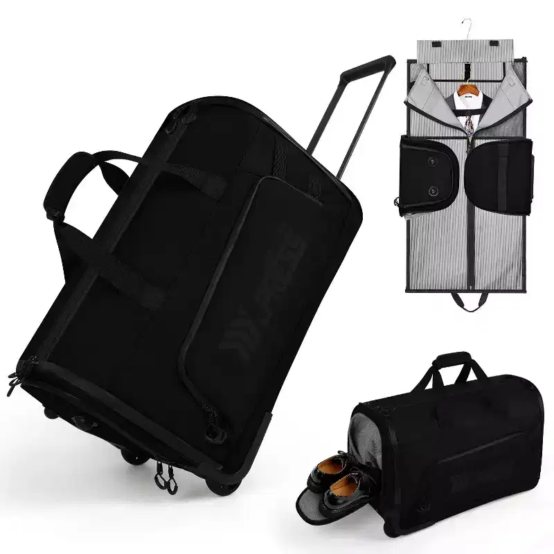 New York XPress GB-161, 2 in 1 Rolling Garment Bag with Wheels,Overnight Bags with Wheels,Rolling Duffle Bag w/Shoes Compartment