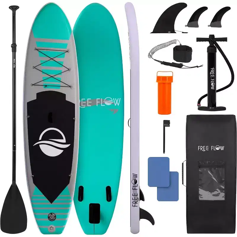 SereneLife Inflatable Stand-Up Paddleboard for Water Sports with Easy Carrying Strap, Lightweight Design, Complete Accessories