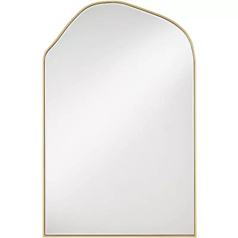 Arch Top Vanity Wall Mirror �C Beveled Glass, Gold Wood Frame, 26" Wide