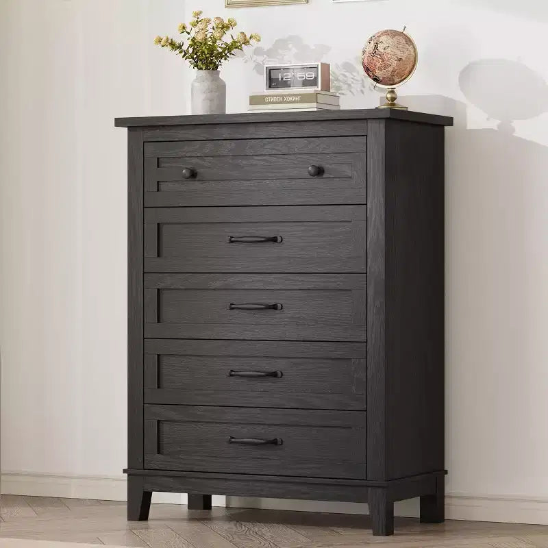 41.3 Tall Vertical Dresser - 5-Drawer Freestanding Storage Chest for Bedroom & Living Room