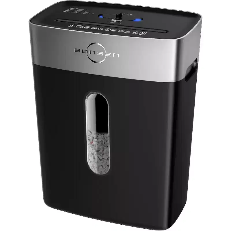 BONSEN 10-Sheet Cross-Cut Shredder for Home Office, P-4 high security, quiet, credit card shredder, jam-proof system, 4-gallon bin