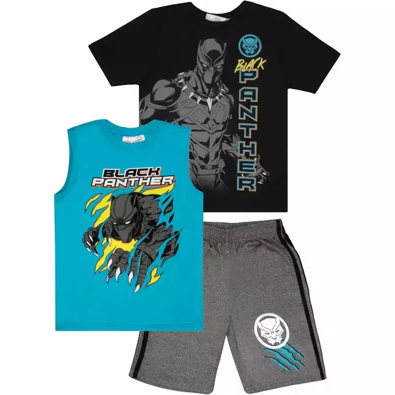 Marvel Avengers Big Boys Short Sleeve T-Shirt, Tank Top and Shorts 3-Piece Set