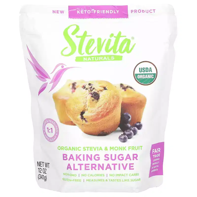 Stevita Naturals Baking Sugar Alternative, Organic Stevia & Monk Fruit, 12 oz (341 g)