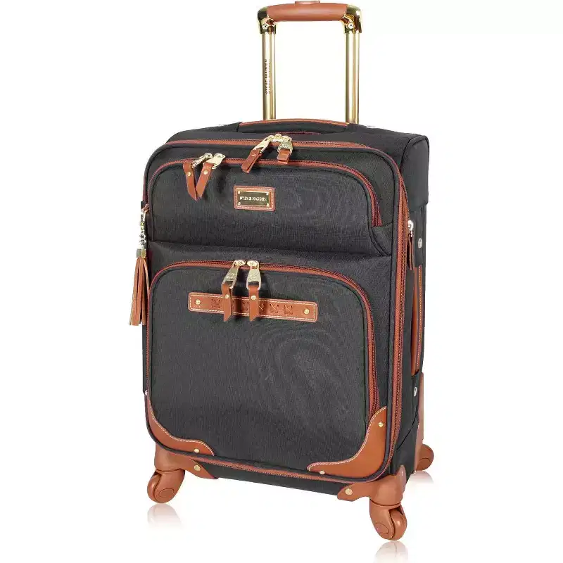 Steve Madden Global Luggage Softside Expandable 20 Inch Carry On with 4 Spinner Wheels