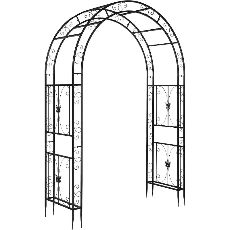 VINGLI Garden Arbor, Arch Archway for Wedding Ceremony Party, Steel Garden Trellis for Plant Climbing, Christmas Garden Decorations Pergola