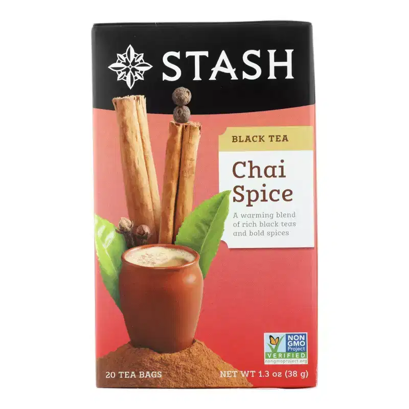 Stash Tea Chai Black Double Spice Tea - Case of 6/20 Bags