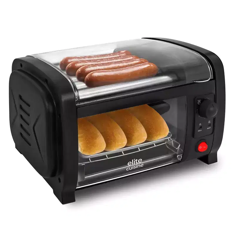 Elite Cuisine Hot Dog Roller and Bun Toaster Oven