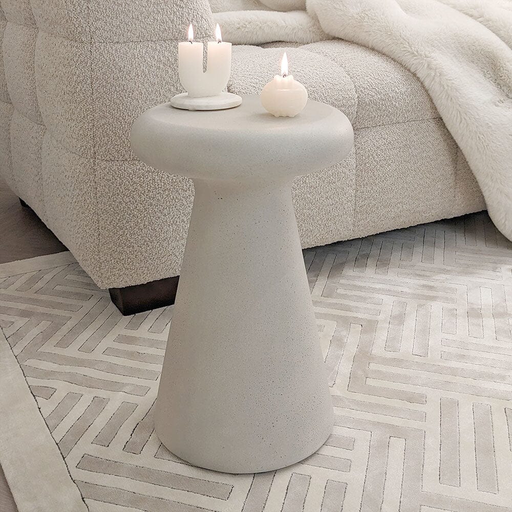 Stone Indoor/Outdoor Round Side Table
