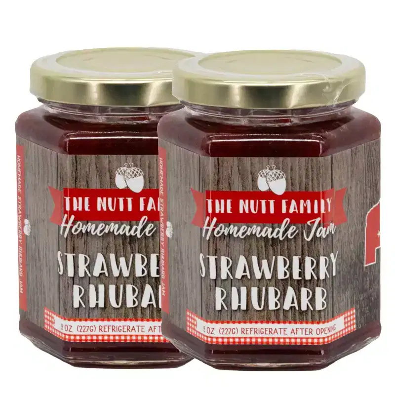 Nutt Family Jams & Jellies 9 oz Strawberry Rhubarb Jam - Pack of 2