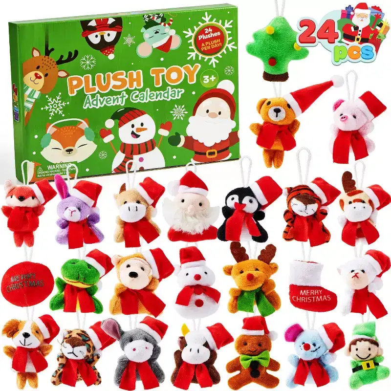 Joyfy 2025 Countdown to Christmas Advent Calendar with Plush Toys  24 Days of Holiday Magic!