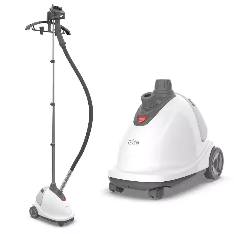 Pure Enrichment PureSteam XL Standing Steamer with Garment Hanger for 1 Hour of Continuous Steaming - White: Clothes Steamer, 1500W