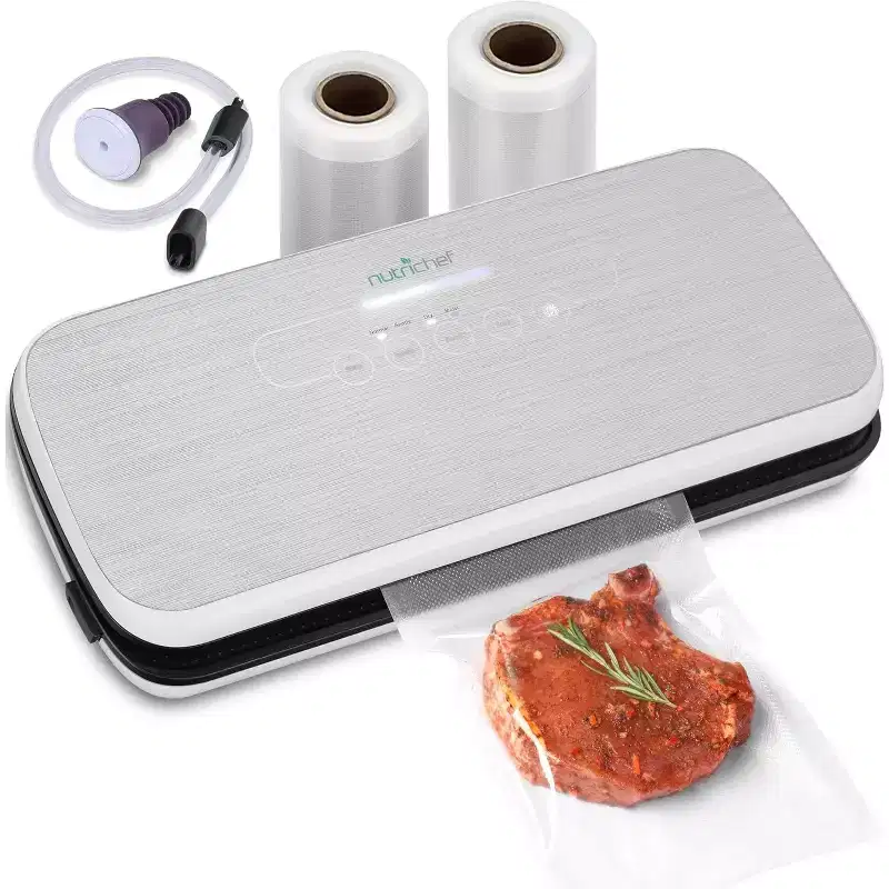 NutriChef Automatic Food Vacuum Sealer - Electric Air Sealing Preserver System (Silver)
