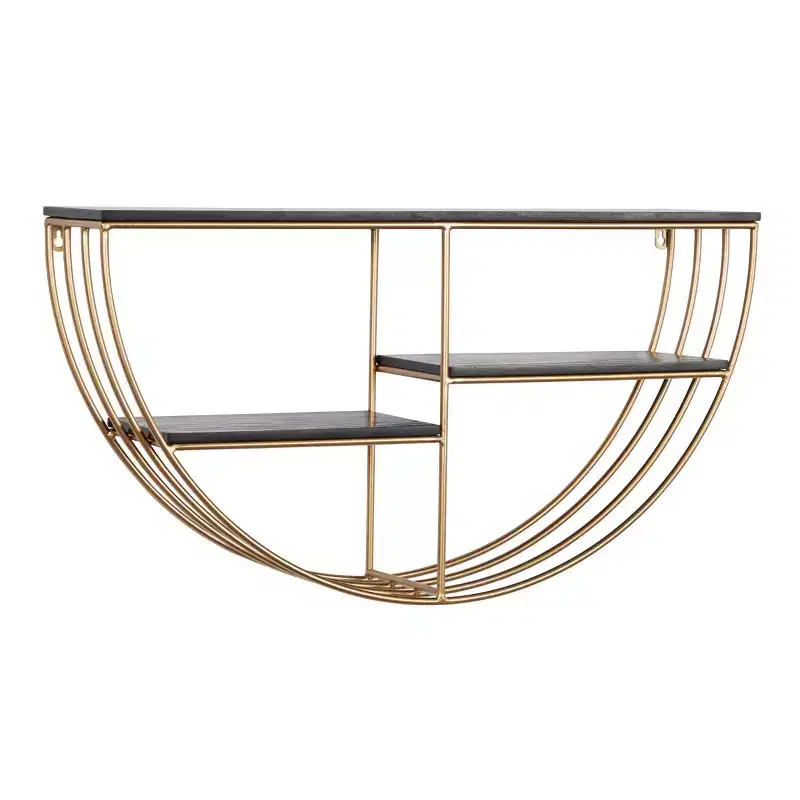 15"x28" Wooden 3 Shelves Wall with Half Moon Shape Gold - Olivia & May: MDF, No Assembly Required