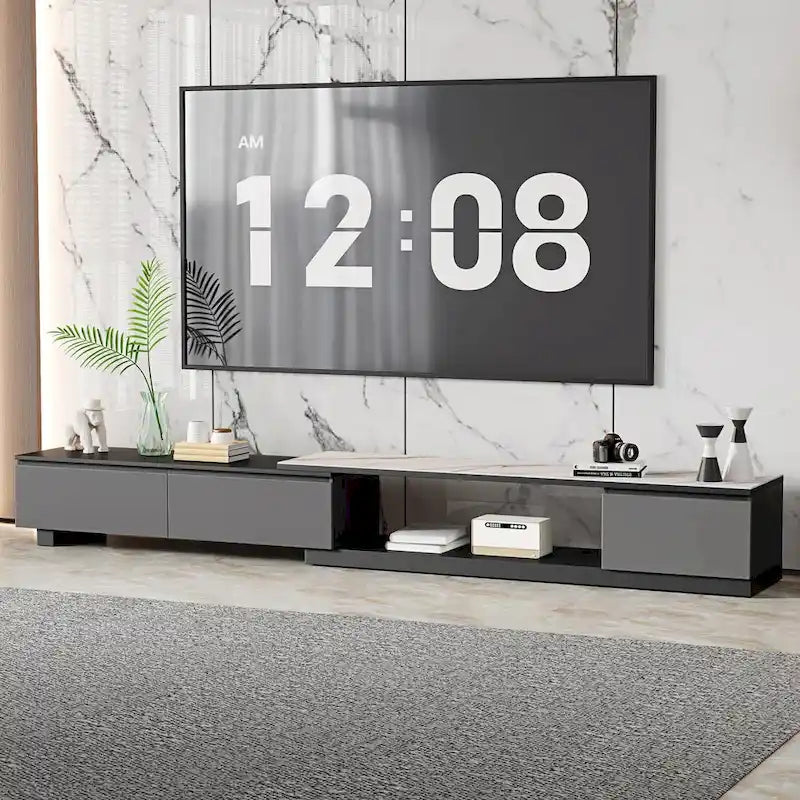 Extendable TV Stand Media Console With 3 Drawers - 75"-122"