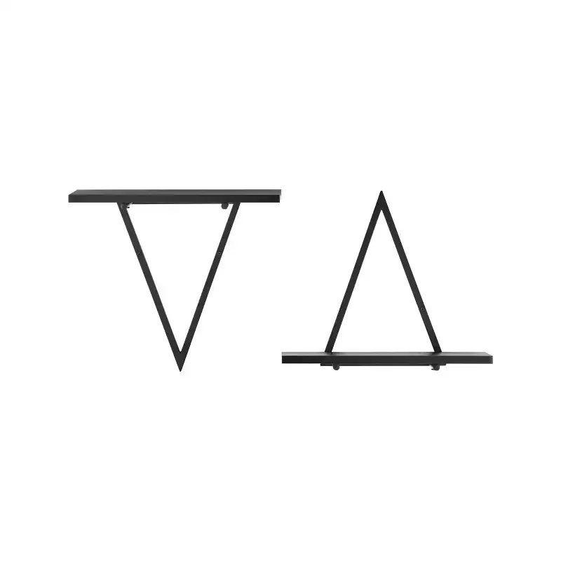 15.7 x 13.5 Set of 2 Reversible Triangle Accent Wall Shelves - Danya B.