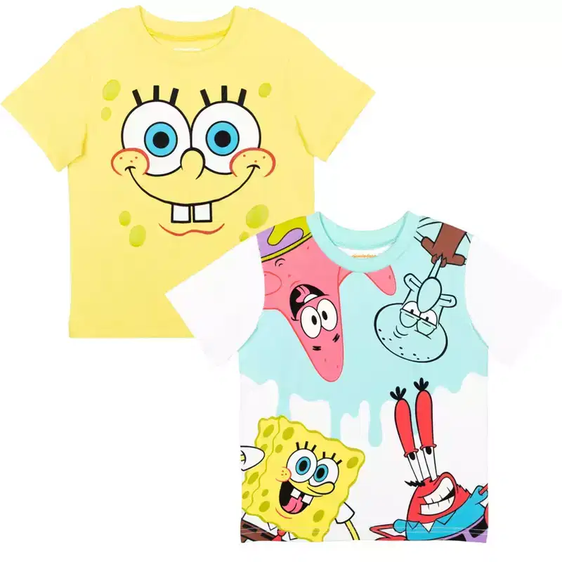Nickelodeon SpongeBob SquarePants 2 Pack T-Shirts Little Kid to Big Kid