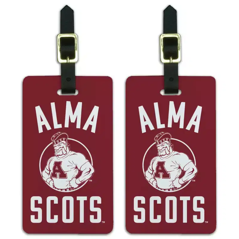 Alma College Scots Logo Luggage ID Tags Suitcase CarryOn Cards Set of 2