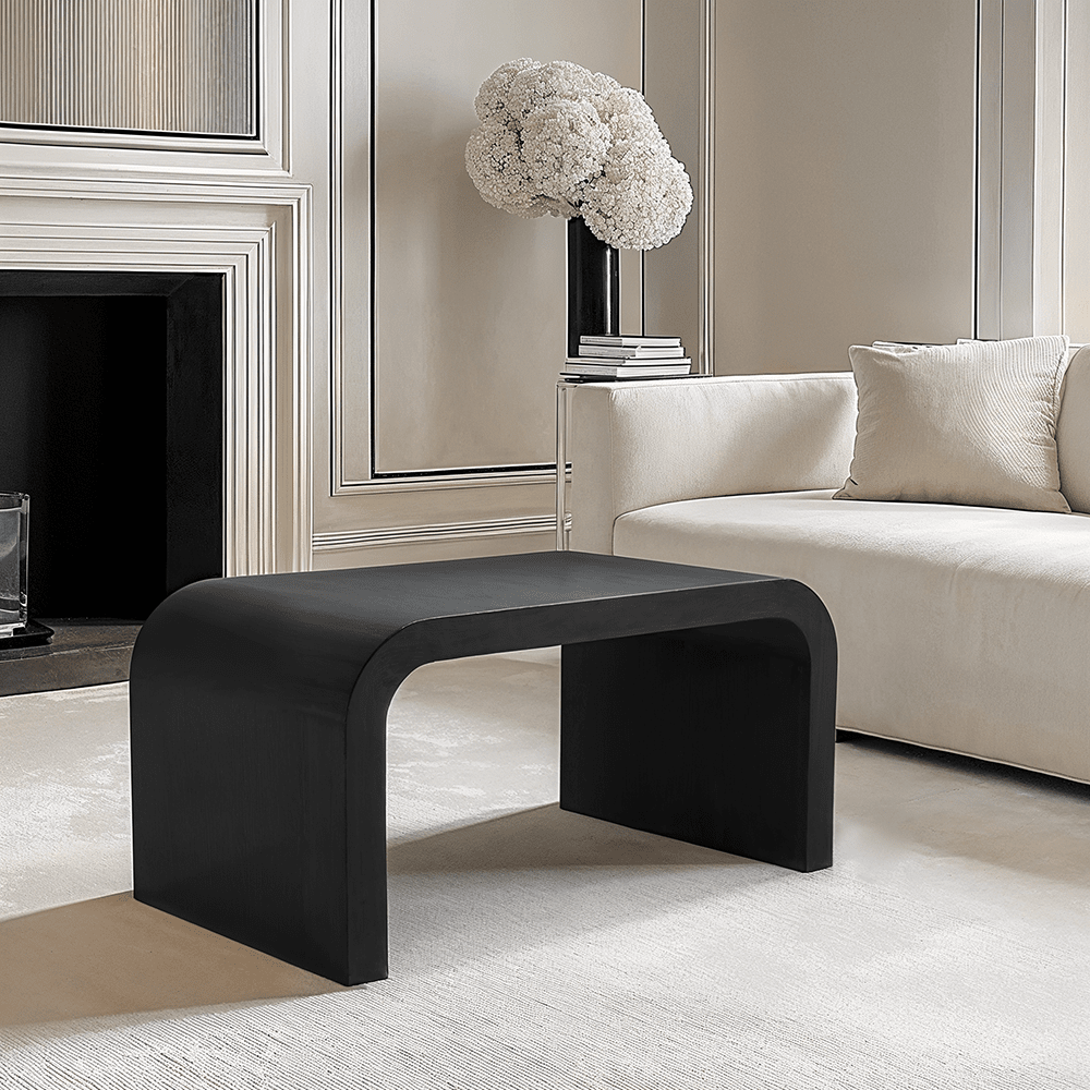 Black Curved Coffee Table