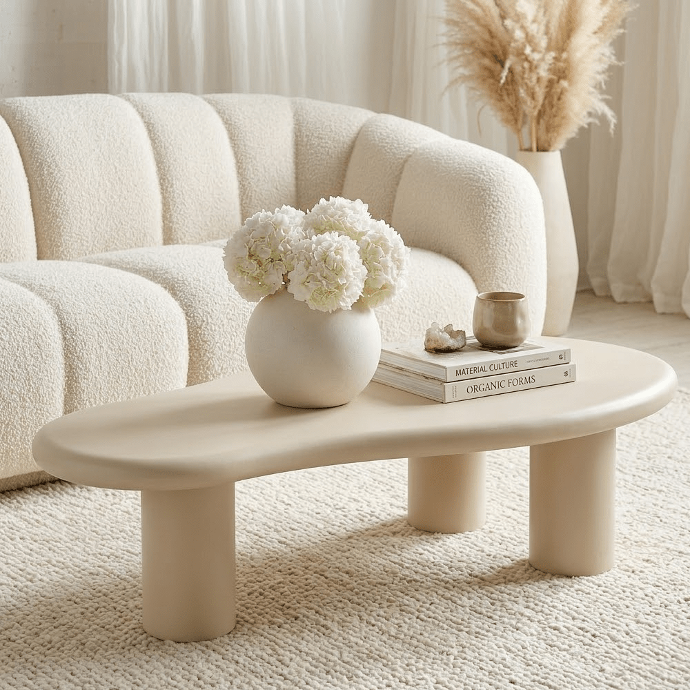 Beige Puddle Abstract Coffee Table