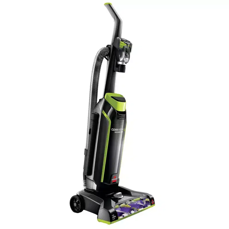 BISSELL CleanView Bagged Upright Pet Vacuum Cleaner 20193 15" Cleaning Path Black: Electric, 3-Year Warranty, Pet Hair Pick Up, 27ft Cord