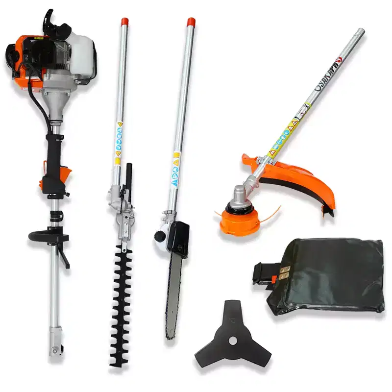Multi-Functional Trimming Tool With String Trimmer Brush Cutter Pole Saw Full Crank Shaft Design 56CC 2-Cycle Garden Tool