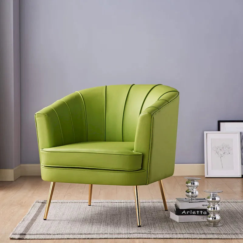 Contemporary Upholstered Accent Chair &ndash; Blue / Pink / Orange / Lilac / Green / Purple, Mid-Century Style, Seats 1