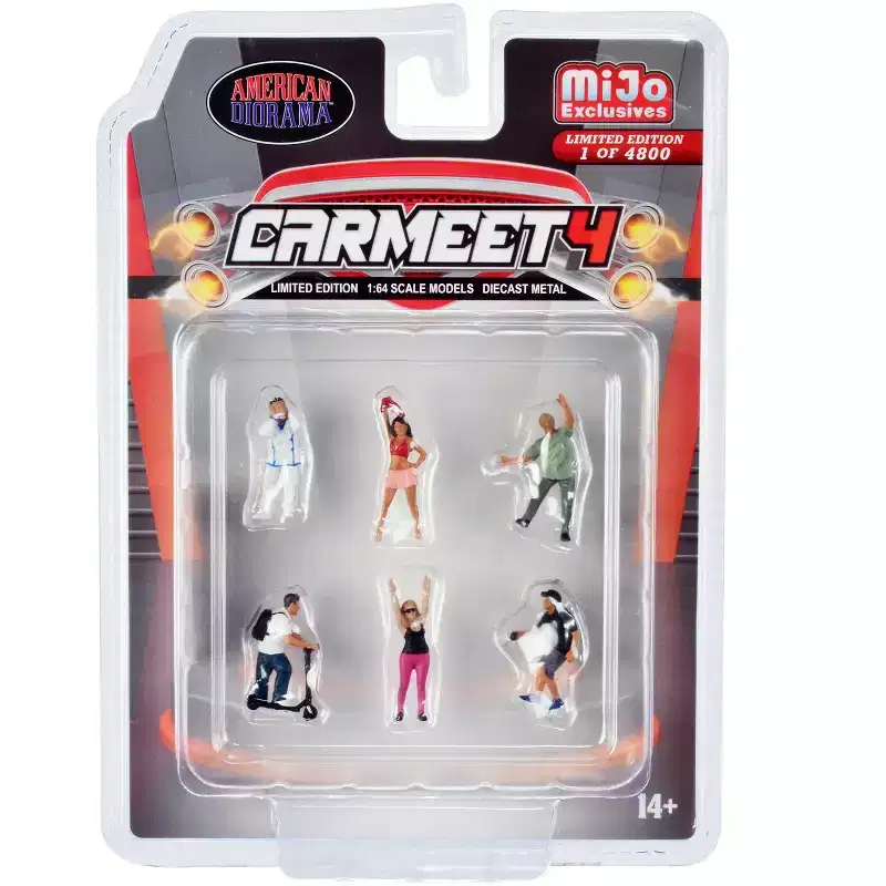 Car Meet 4 6 piece Diecast Figure Set for 1/64 Scale Models by American Diorama
