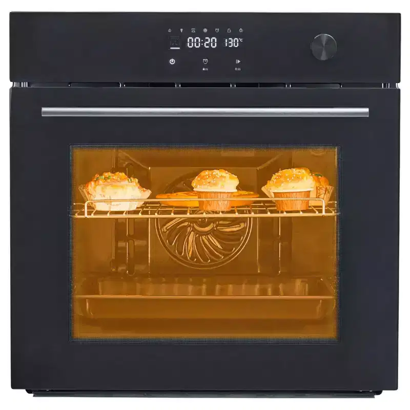 GustoWave 24 Built-In Single Wall Oven with Steam Bake and 3D Convection - 2.5 Cu.Ft Capacity, Touch & Knob Controls - 240V/60Hz/3000W