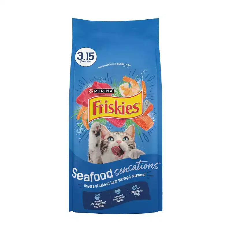 Purina Friskies Seafood Sensations with Flavors of Salmon, Tuna, Shrimp & Seaweed Adult Complete & Balanced Dry Cat Food