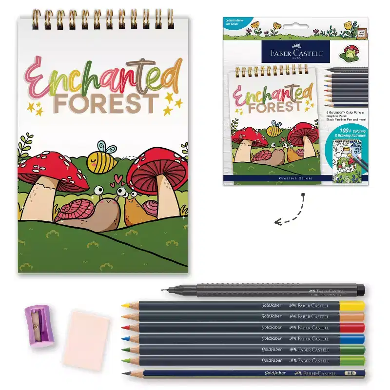 Faber-Castell Enchanted Forest: 18-Piece Multicolored Art & Craft Tool Set with Brushes for Drawing & Crafts