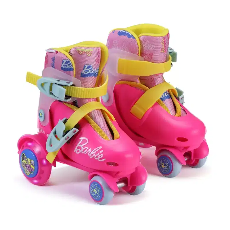 BARBIE Kids Trainer Skates - Light Up Wheels, ABEC 5 Bearings, Durable PVC Material