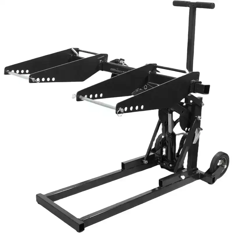 COZONY 550 LB Capacity Lawn Mower Lift, Heavy Duty Steel Tractor Lift Jack Adjustable Wheel Span Wheels Non Slip Handle for Zero Turn Riding Mower