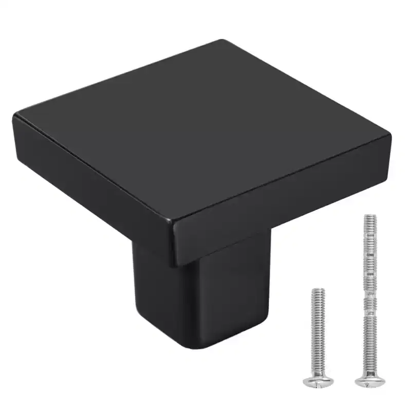 VEVOR Cabinet Knobs, 10 Pack, 1.18 Inch Black Zinc Alloy Drawer Pulls & Door Handles, Square Kitchen Solid Knobs Dresser Handles, Black