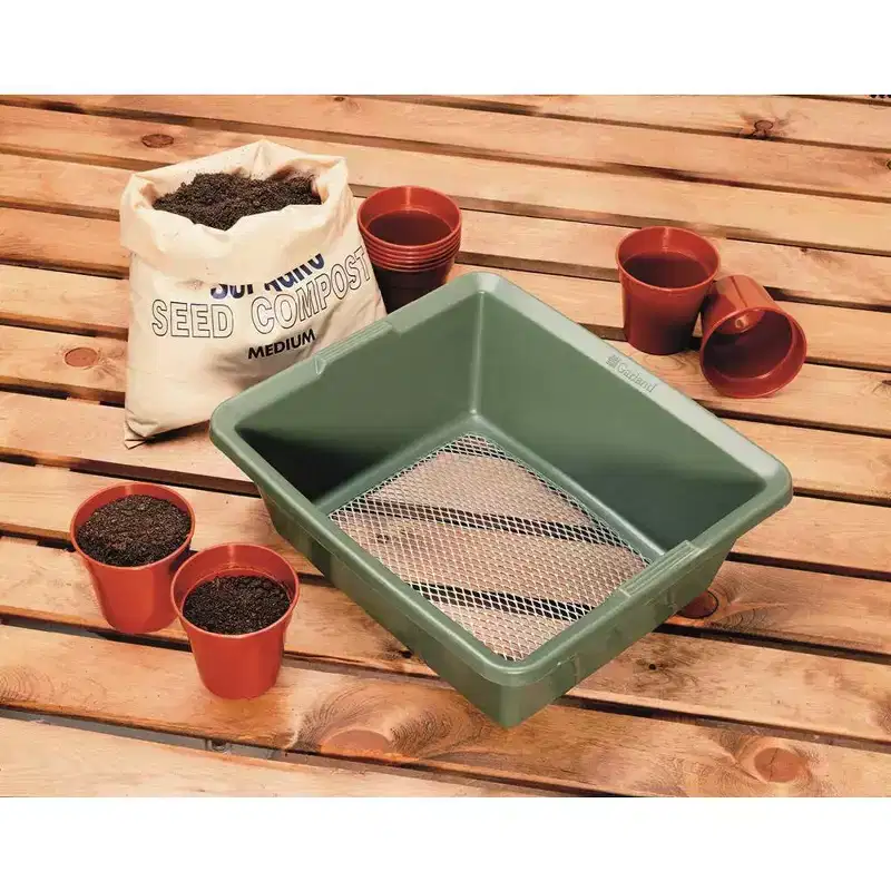 Tierra Garden Fine Mesh Sieve - 1/4 Galvanized Mesh for Sifting Soil & Compost