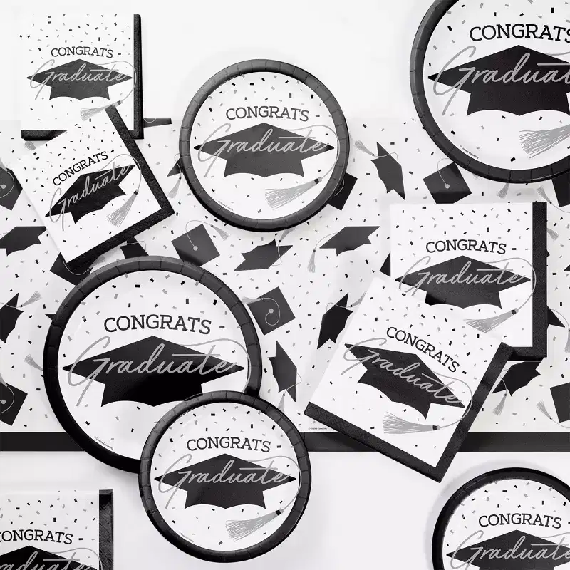 Creative Converting Graduate School Spirit White Tableware Kit 18ct