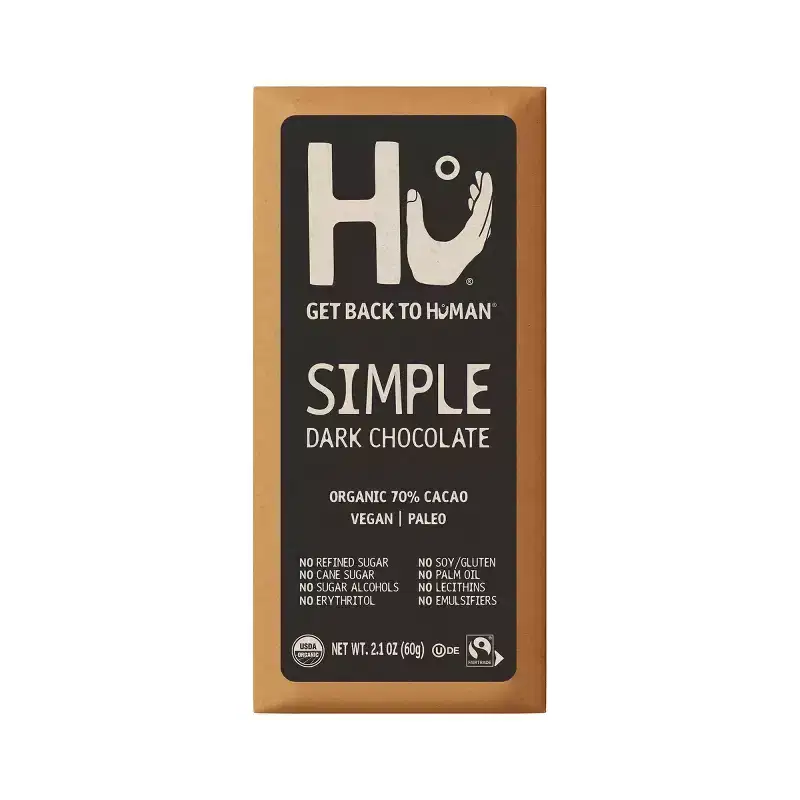 Hu Simple Dark Chocolate 70% Cacao Candy - 2.1oz