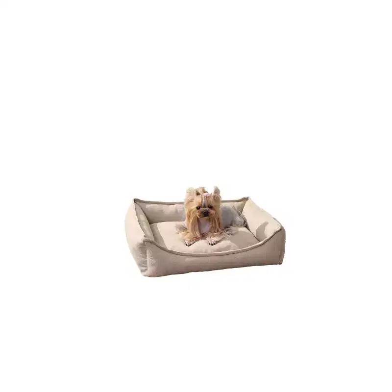 Arlee Home & Pet Cresent Lounger Orthopedic Memory Foam Dog Bolster Bed: Cream Safari for All Size Dogs
