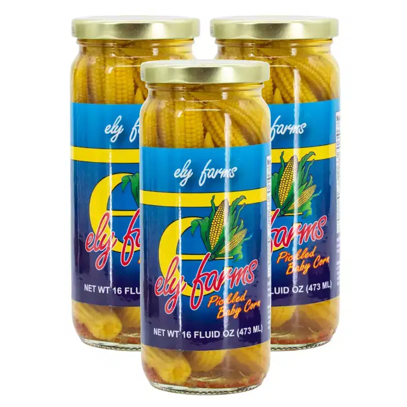 Ely Farms 16 oz Pickled Baby Corn - Pack of 3