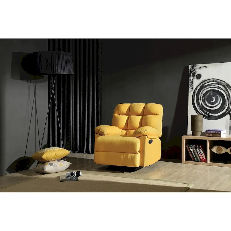 Faux Leather Rocker Recliner Chair with Padded Armrests