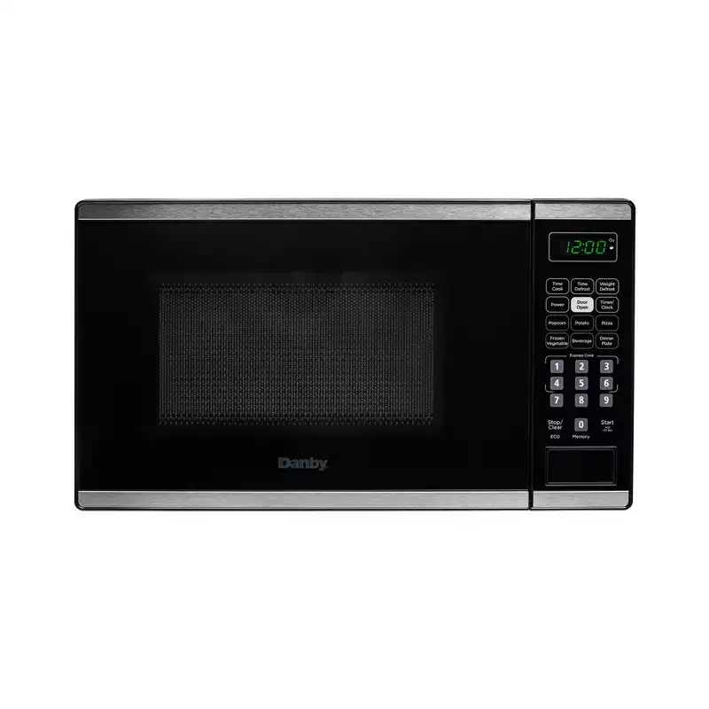 Danby 0.7 cu. ft. Countertop Microwave in Black and Stainless Steel DBMW0722BBS