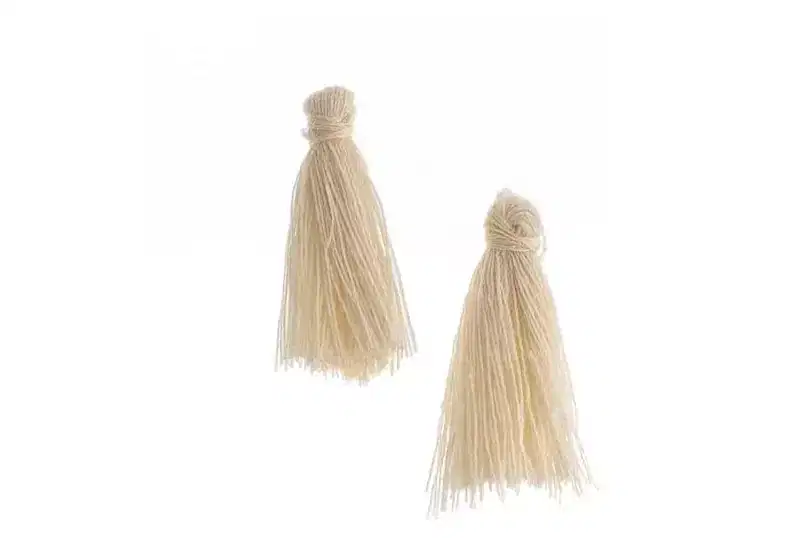 John Bead 1in Ivory Cotton Tassels Ornament for DIY Crafts Party Decorations, 20pcs
