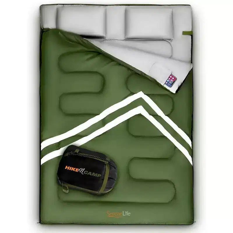 SereneLife Double Sleeping Bag, SLSBRT, Portable and Lightweight