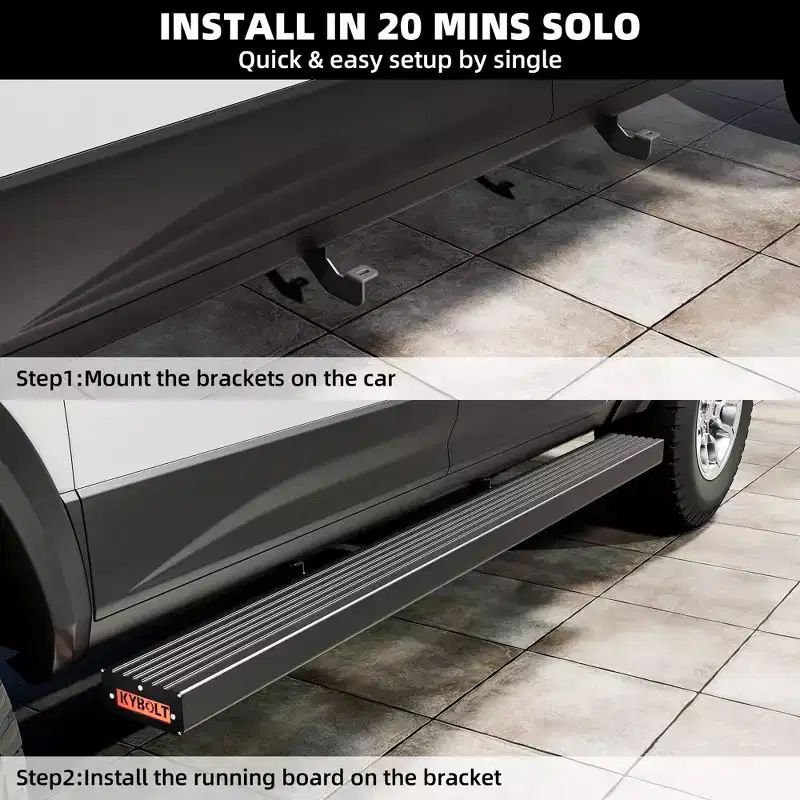 Running Boards [6.5 Inches] Compatible with 2015-2024 Ford F-150 SuperCrew Cab (4 Full-Size Doors)