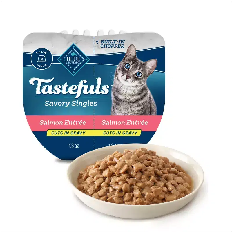 Blue Buffalo Tastefuls Savory Singles Salmon Entree Cuts in Gravy Adult Wet Cat Food - 2.6oz
