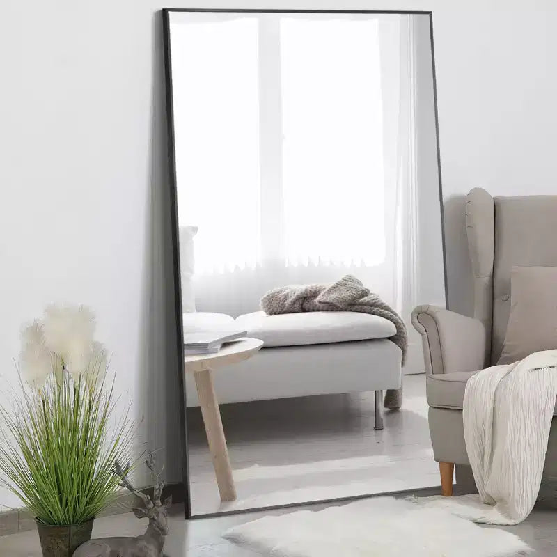 71x32 Black Framed Oversized Floor Mirror Full Length Mirror