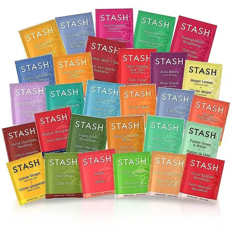 Stash Tea Bags Sampler Assortment Box Perfect Variety - 60 Count